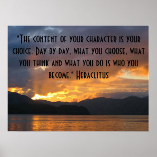 Poster motivationnel avec une citation de Heraclit