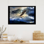 Poster motivationnel Cariboo Bald Eagle & Sunset (Cuisine)