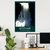 Poster motivationnel de l'ATTITUDE de chute d'eau (Bureau à domicile)