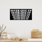 Poster Motivationnel Ne Jamais Abandonner (Cuisine)