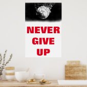 Poster Motivationnel Ne Jamais Abandonner Basketball Styl (Cuisine)