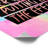 Poster Motivationnel Ne jamais Regret l'Effort Rose Gold (Coin)