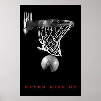 Poster Motivationnel noir blanc n'abandonne jamais le bas