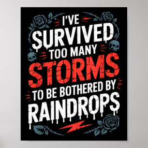 Poster Motivationnel Positif Inspirant, J'ai Survécu à l'