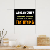 Poster Motivationnel qui dit ne peut pas citer Imprimer (Cuisine)