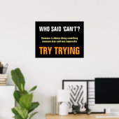 Poster Motivationnel qui dit ne peut pas citer Imprimer (Bureau à domicile)