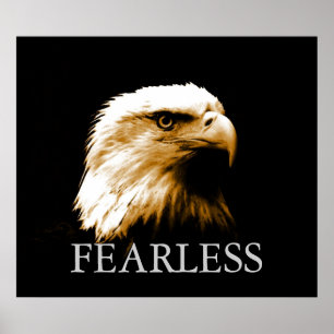 Poster Motivationnel sans peur de l'aigle à tête b
