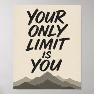 Poster Motivationnel | Typographie Gras & Art de Montagne