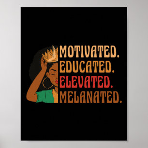 Poster Motivé Éduqué Élevé Mélanisé Mois de l'histoire no