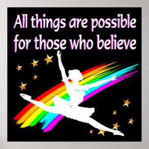 POSTER MOTIVER TOUTES LES CHOSES SONT POSSIBLES DANSER DE