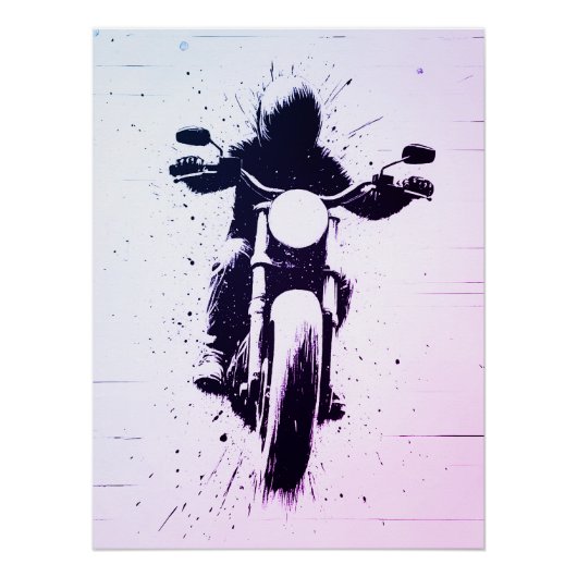 Poster Moto à cheval (Devant)