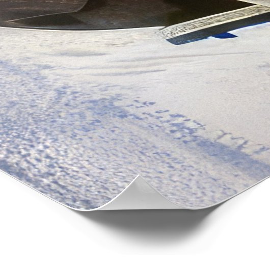 Poster Moto à chiens de Terre-Neuve Noël (Coin)