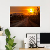 Poster Moto au coucher du soleil (Bureau à domicile)