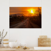 Poster Moto au coucher du soleil (Cuisine)