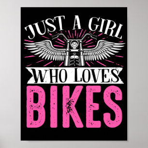 Poster Moto Biker Motorbike Rider Juste Une Fille Qui