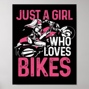 Poster Moto Biker Motorbike Rider Juste Une Fille Qui