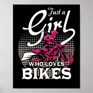 Poster Moto Biker Motorbike Rider Juste Une Fille Qui