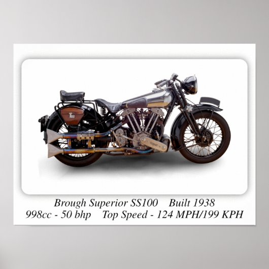 Poster Moto Brub Superior SS100 - Format A3 (Devant)