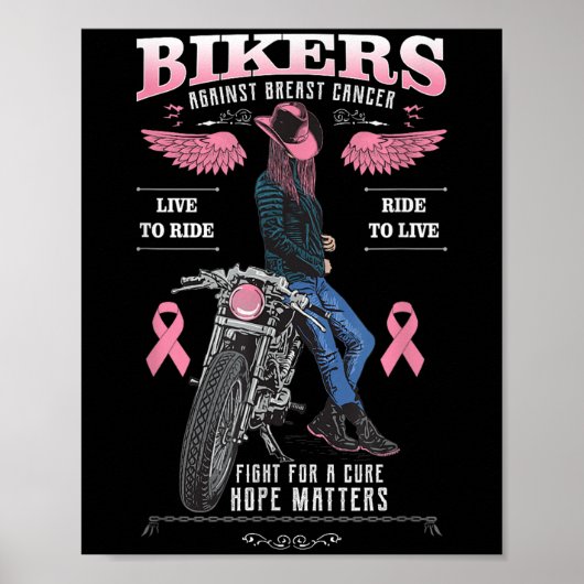 Poster Moto Cancer Du Sein Guerriers Et Survivants Su (Devant)