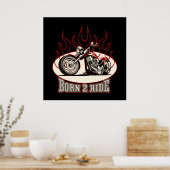 Poster Moto caricature (Cuisine)