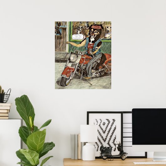 Poster Moto 🏍️ chien 🐕 (Bureau à domicile)