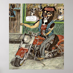 Poster Moto 🏍️ chien 🐕