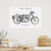 Poster Moto classique imprimé art moto britannique vélo (Cuisine)