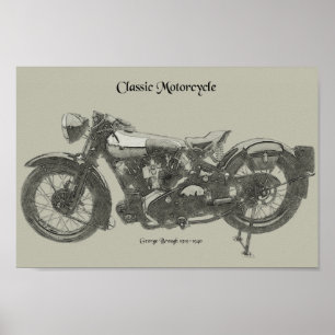 Poster Moto classique Old School années 1920