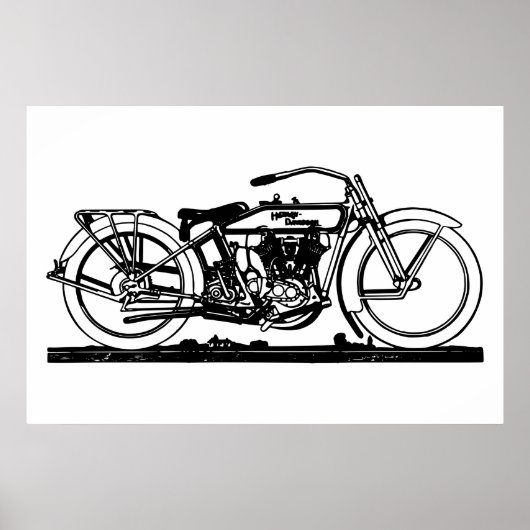 Poster Moto classique V (Devant)