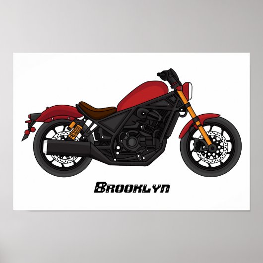 Poster moto de style croiseur cool (Devant)