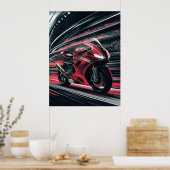 Poster Moto en vitesse sur la piste de course (Cuisine)