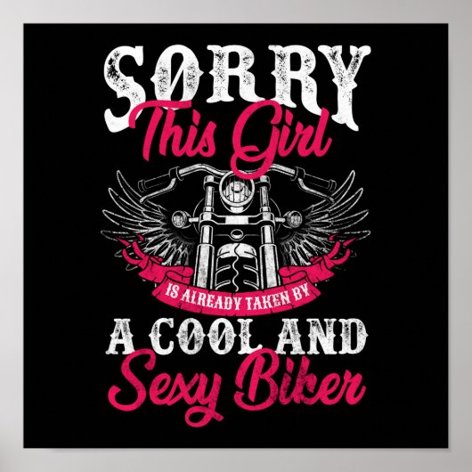 Poster Moto Girl Est Déjà Pris Par Un Biker (Devant)