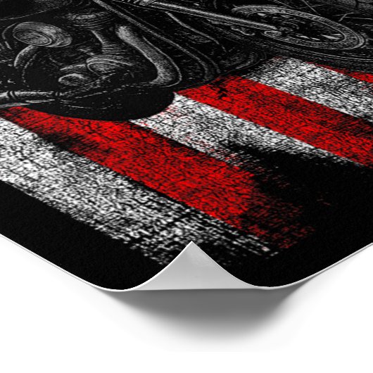 Poster Moto Graphic Mens Biker American Flag (Coin)