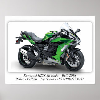 Poster Moto Kawasaki H2SX SE Ninja - A3