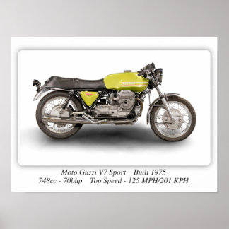 Poster Moto Moto Moto Moto Moto Guzzi V7 Sport - A3