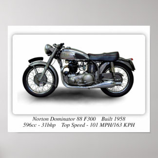 Poster Moto Norton Dominator 88 F300 - Taille A3