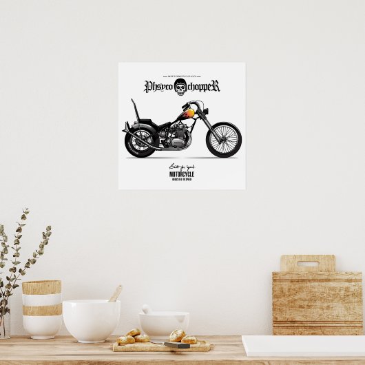 Poster Moto Physco Chopper vintage (Cuisine)