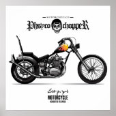 Poster Moto Physco Chopper vintage (Devant)