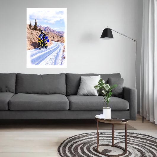 Poster Moto sur la route | Art AI