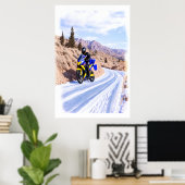 Poster Moto sur la route | Art AI (Bureau à domicile)