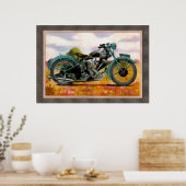 Poster Moto Vintage Aquarelle (Cuisine)