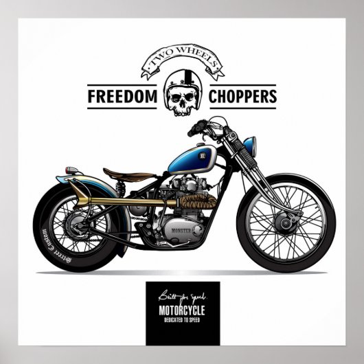 Poster Moto vintage Freedom Chopper (Devant)