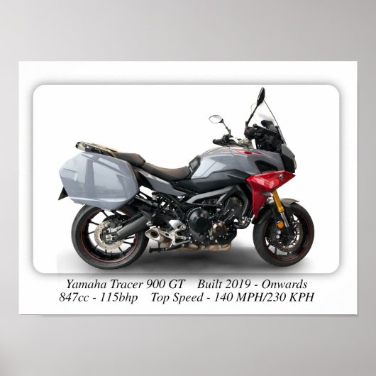 Poster Moto Yamaha Tracer 900 GT - Format A3 Imprimer (Devant)