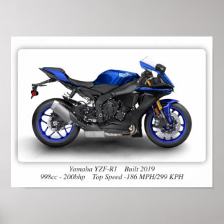 Poster Moto Yamaha YZF-R1 2019 - A3