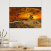 Poster Motocross À Dusk (Cuisine)