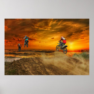 Poster Motocross À Dusk