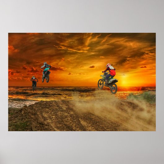 Poster Motocross À Dusk (Devant)