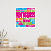 Poster Motocross coloré (Cuisine)