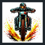 Poster Motocross Dirt Bike Rider With Fiery Trail Extreme<br><div class="desc">Fuel your love of adrenaline and extreme sports with this bold motocross rider design featuring a dirt bike racer charging forward, leaving a blazing, fiery trail behind. Perfect for motocross enthusiasts, dirt bike racers, off-road riders, and fans of high-energy motorsports, this dynamic graphic captures the speed, power, and intensity of...</div>