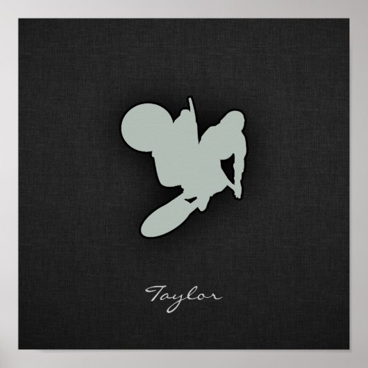 Poster Motocross gris cendré (Devant)